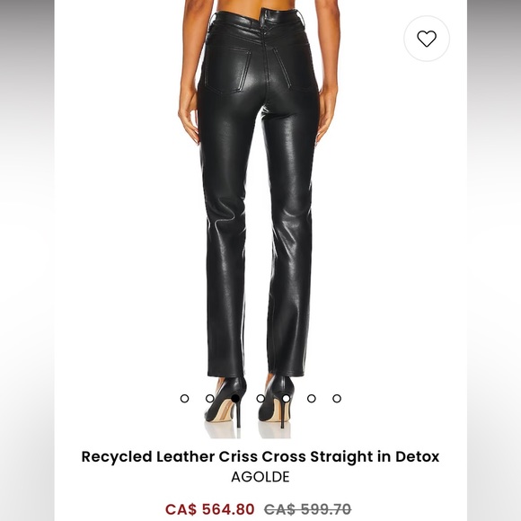 NWT ✨ AGOLDE Recycled Leather Criss Cross Straight in Detox - Picture 3 of 4